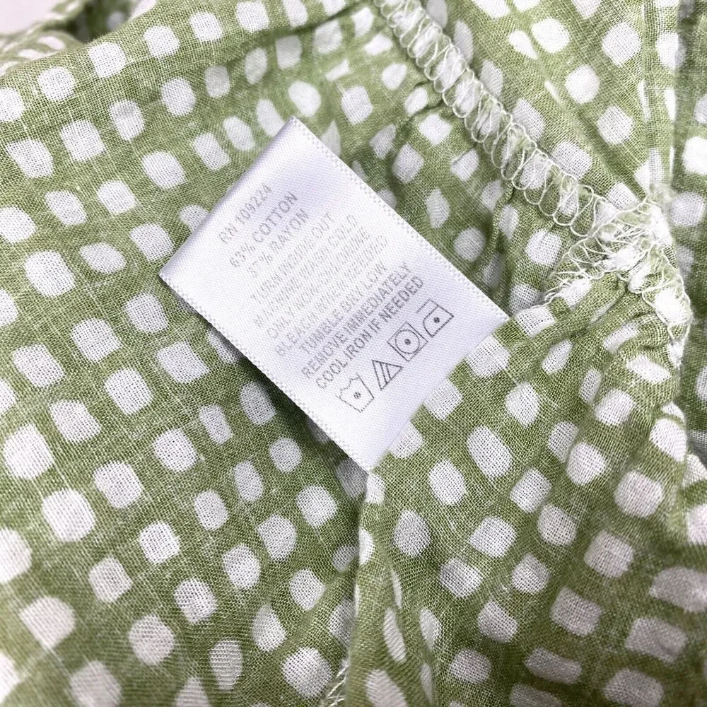 Indigo Soul Woman Green Gingham Dress Small Cotten Rayon Baby Doll Layers Summer